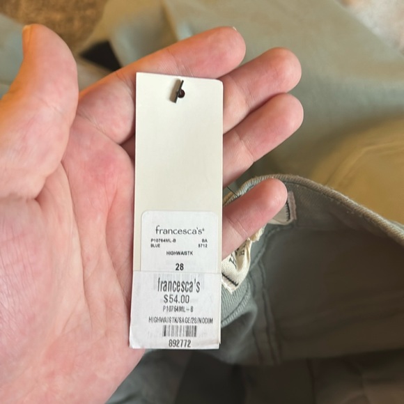 Light Green Wide Leg Jeans - Picture 4 of 4